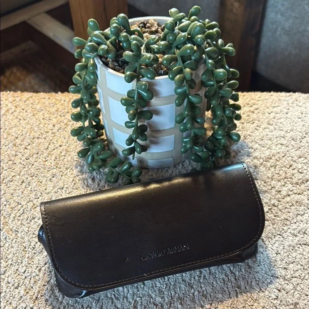 Giorgio Armani Brown/Black Leather Sunglass or eye glass Case